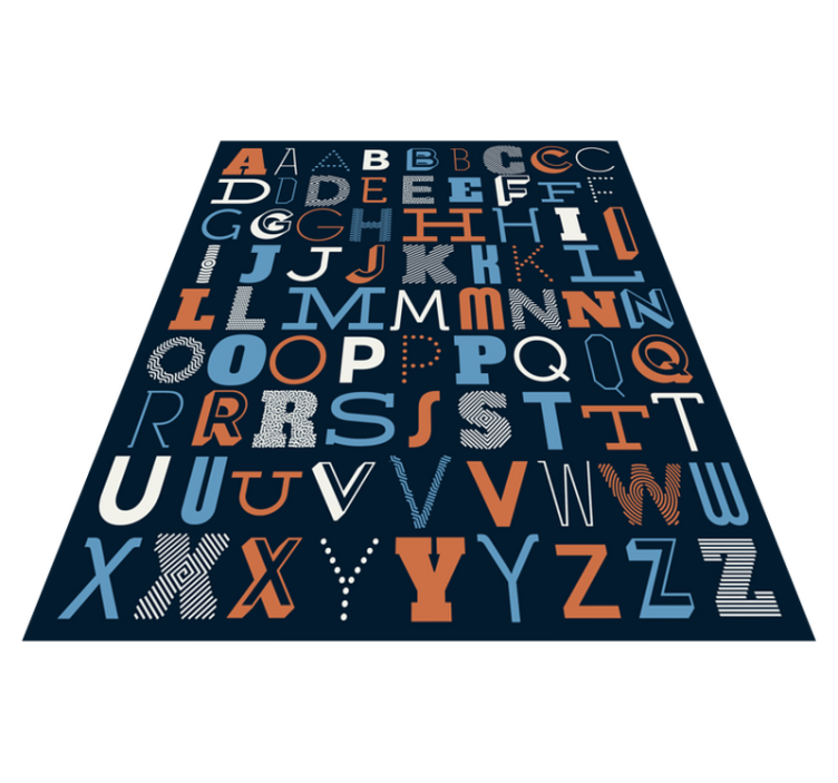 Typografická abeceda vinylová podložka abc - Tenstickers