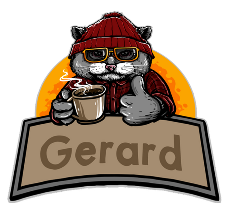 vinylový koberec s menom prispôsobiteľná mačka - Tenstickers