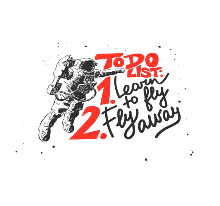 vinylový koberec citáty zoznam úloh astronautov - Tenstickers