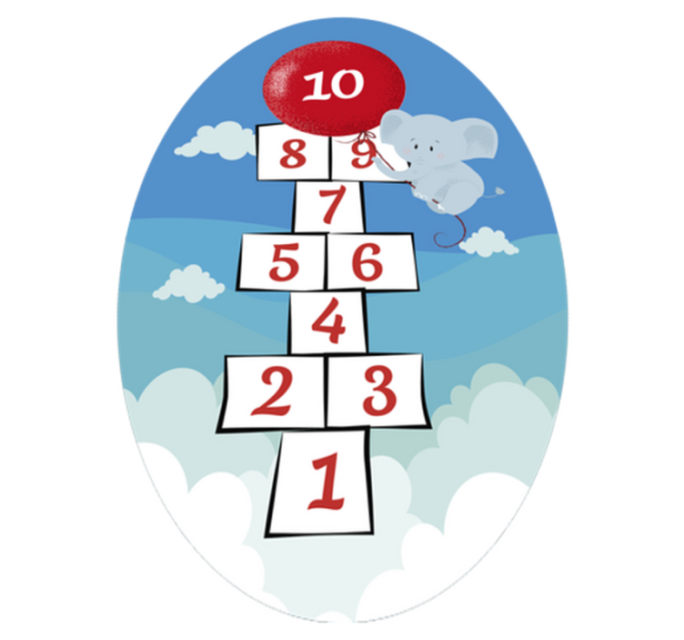 detský vinylový koberec poskokový balónový slon - Tenstickers