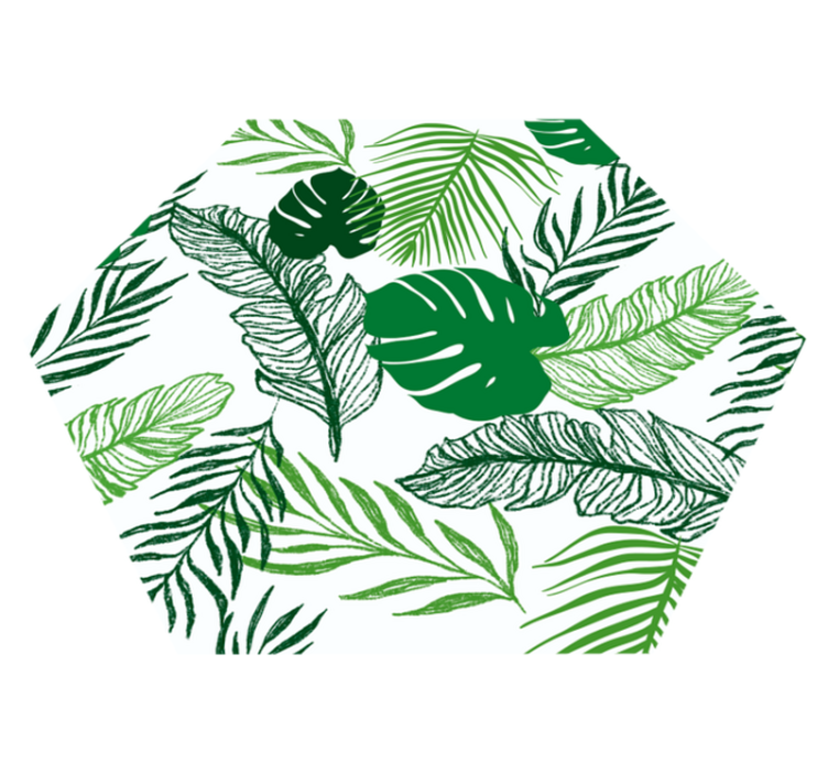 Jemný listový moderný vinylový koberec - Tenstickers