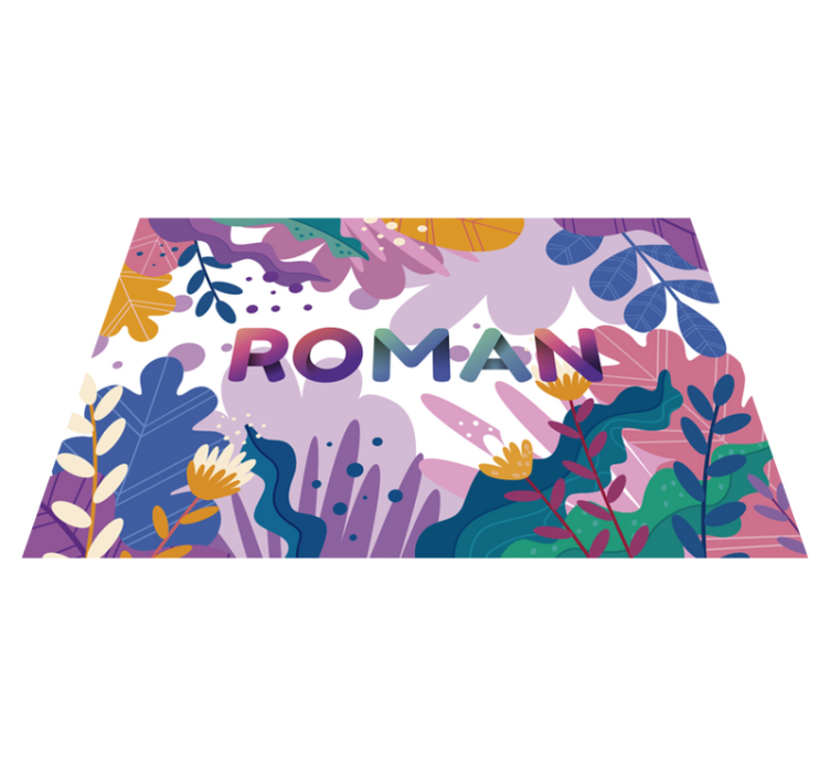 vinylový koberec s menom personalizované botanické - Tenstickers