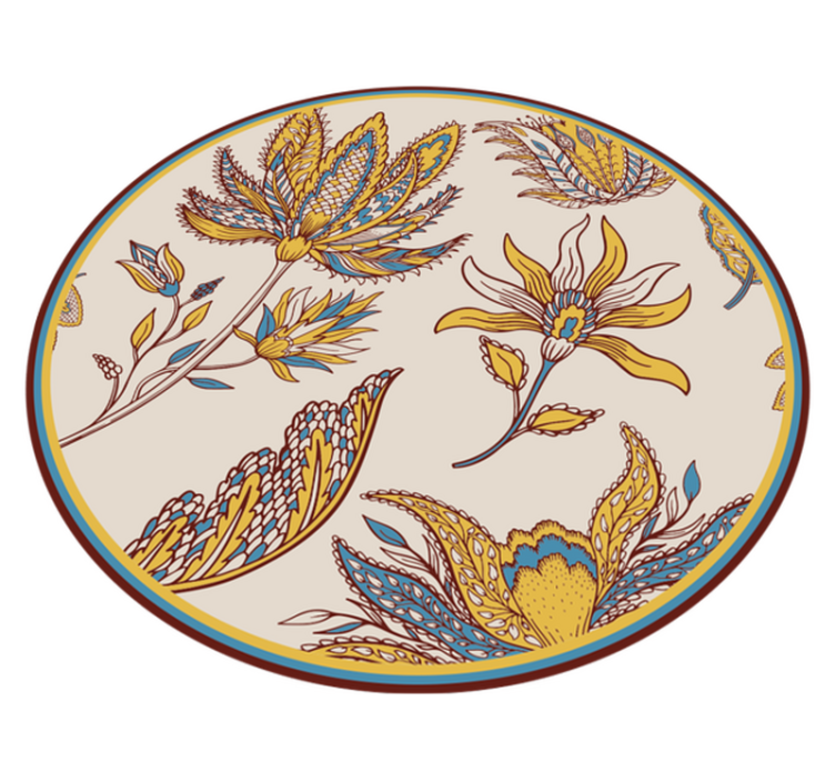 Paisley kvetina sada vinyl koberec spálne - Tenstickers