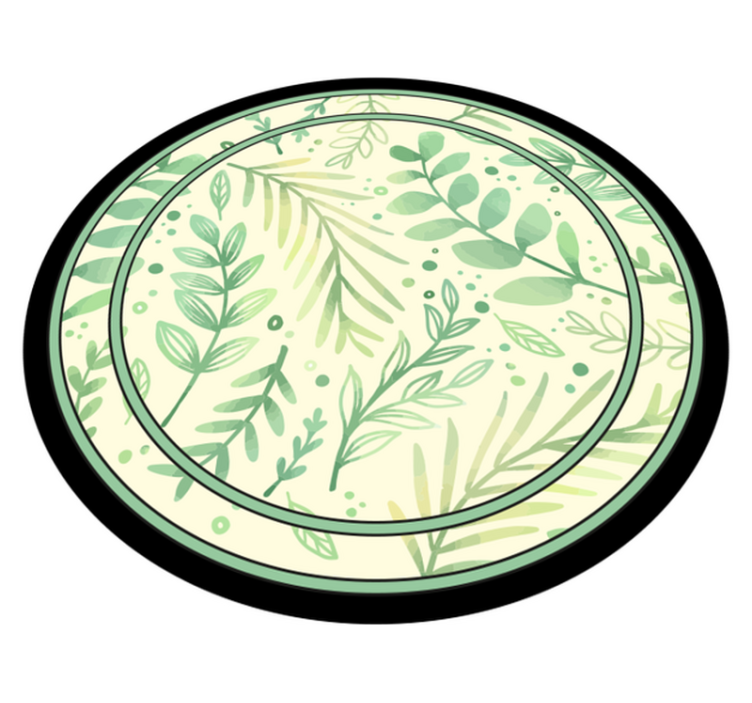 Kruh listy kvetinový vinylový koberec - Tenstickers