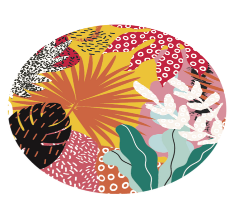 vinylový koberec s kvetmi tropická botanická harmónia - Tenstickers