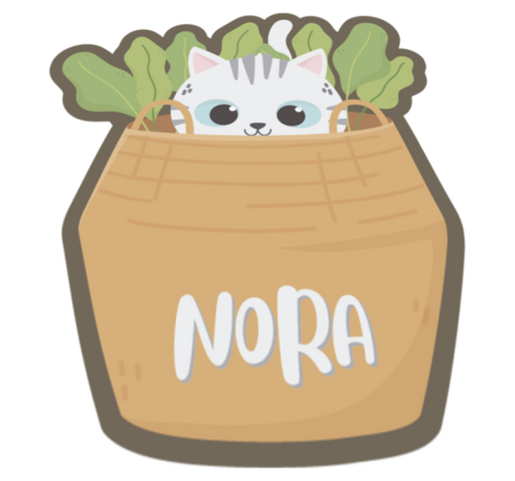 vinylový koberec s menom personalizovaná mačka - Tenstickers