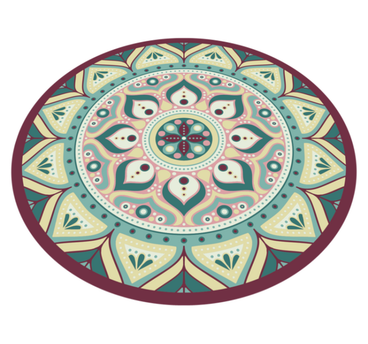 Okrúhly vinylový koberec mandala viacfarebný - Tenstickers