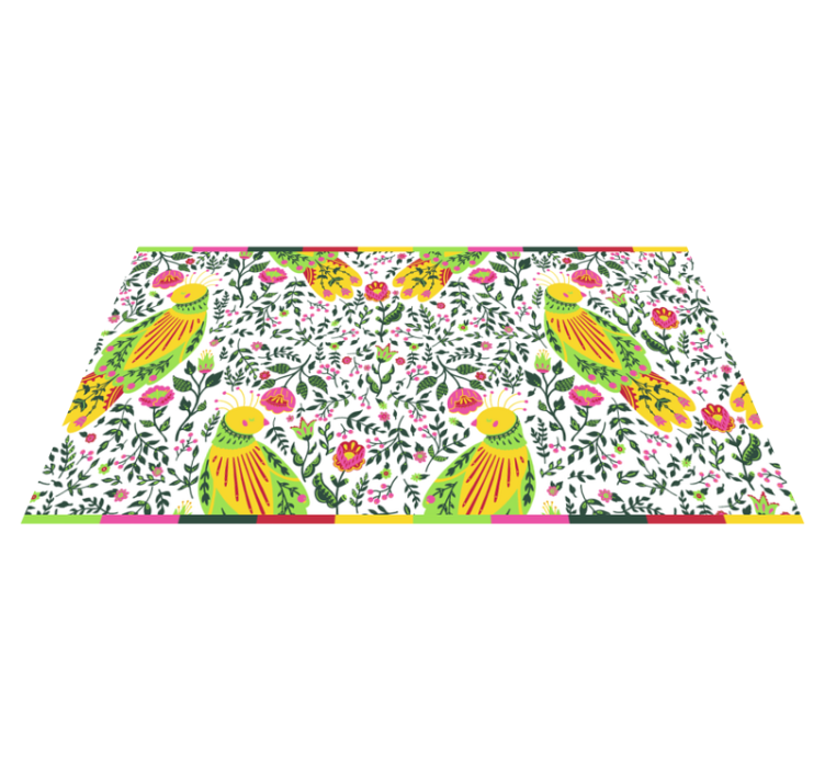 vinylový koberec s kvetmi kvetinový vzor papagája - Tenstickers