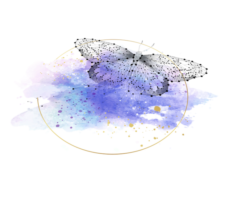 vinylový koberec s kvetmi motýľový akvarel - Tenstickers