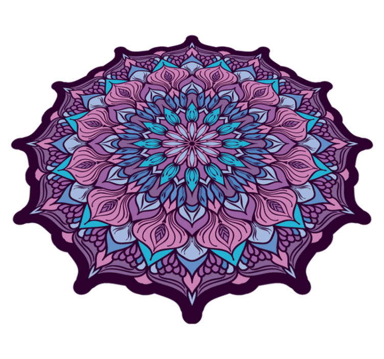 Boho mandala vzor mandala vinylový koberec - Tenstickers