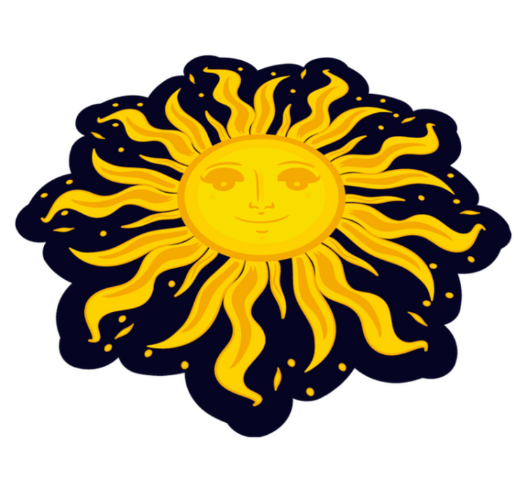 Boho slnko etnický vinylový koberec - Tenstickers