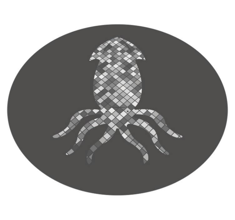 vinylový koberec kachličky mozaiková silueta chobotnice - Tenstickers