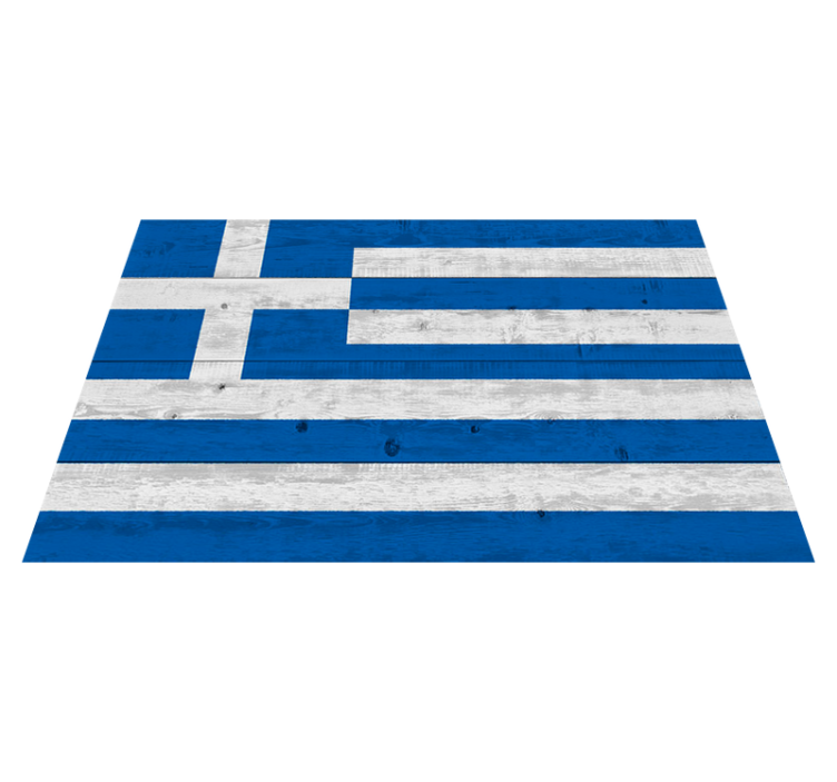 Drevený vinylový koberec s gréckou vlajkou - Tenstickers