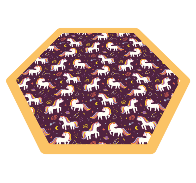 Ručne kreslený vinylový koberec so vzorom jednorožca - Tenstickers
