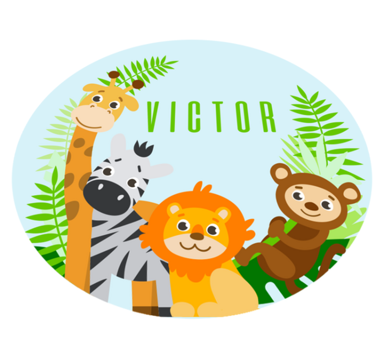 vinylový koberec s menom prispôsobiteľné safari - Tenstickers