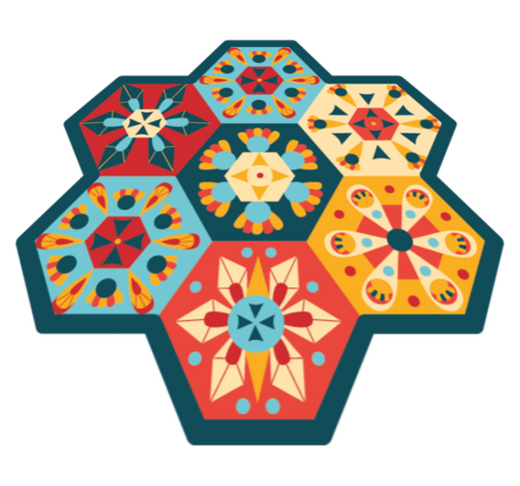 Vinylový koberec s geometrickými tvarmi hexagonálna symetria - Tenstickers