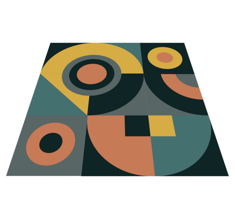 Vinylový koberec s geometrickými tvarmi kompozícia tvarov - Tenstickers