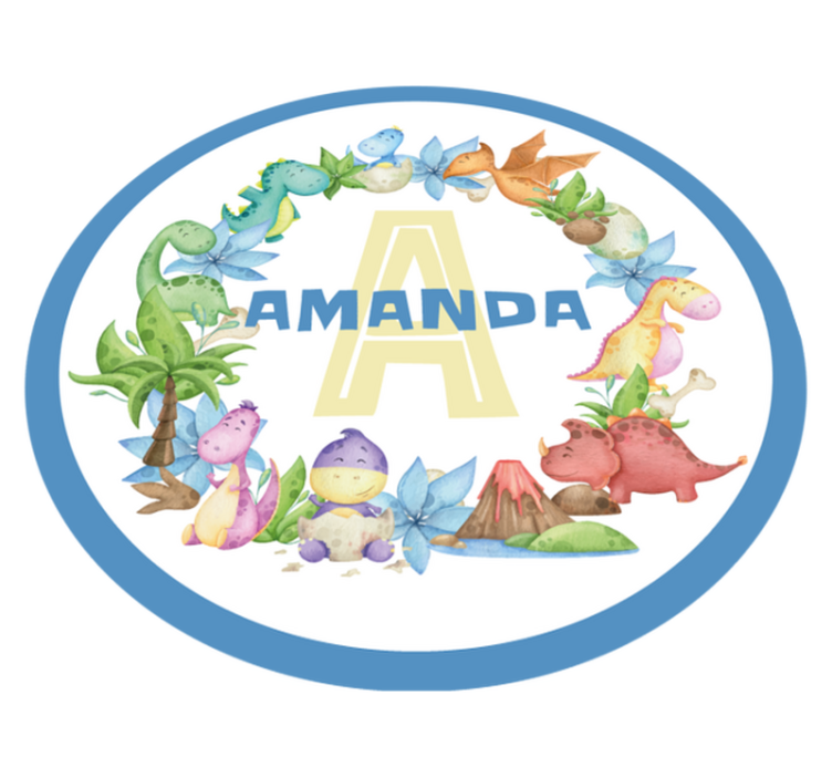 vinylový koberec s menom dinosaurí kruh - Tenstickers