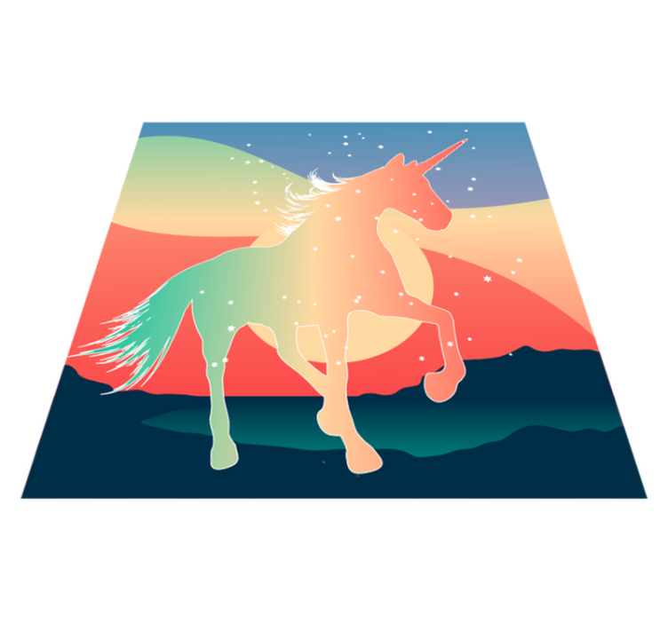 Vinylový koberec rainbow unicorn - Tenstickers
