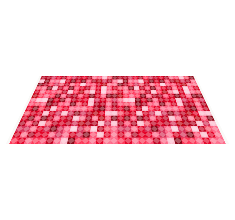 Vinylový koberec s geometrickými tvarmi v červenej farbe - Tenstickers