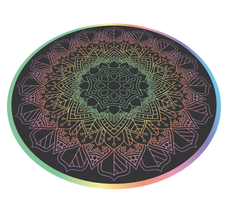 Dúhová mandala vinylový koberec - Tenstickers