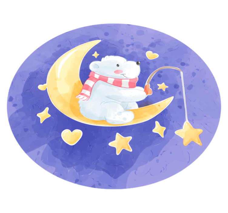 vinylový koberec pre bábätko mesačné medvieďa - Tenstickers