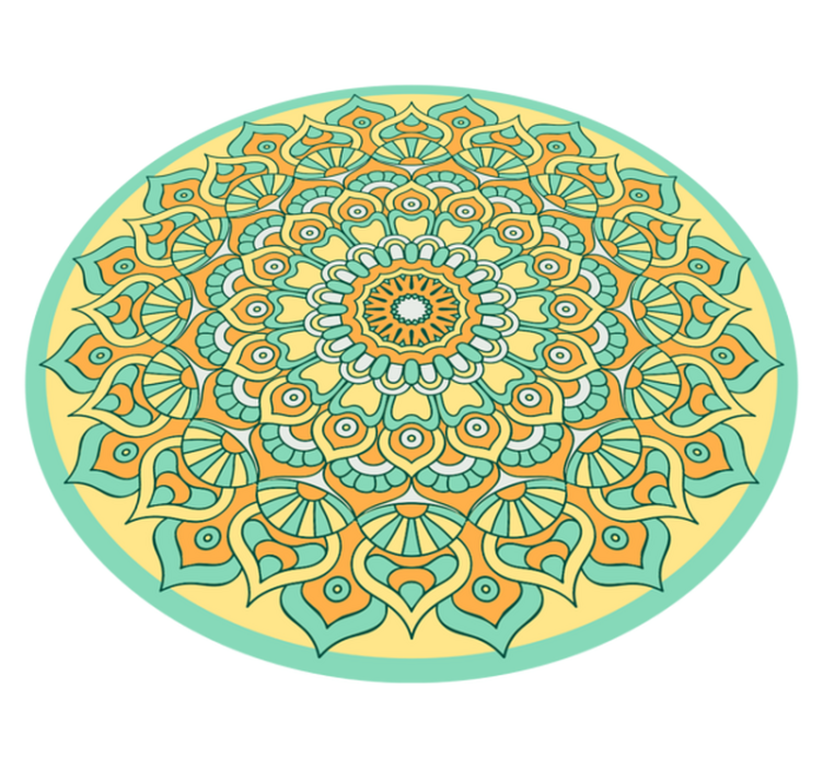 Vinylový koberec mandala oranžová a teal mandala - Tenstickers