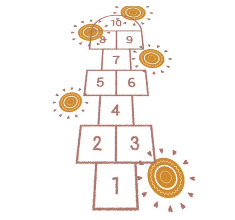 Vinylový koberec nordic hopscotch pre deti - Tenstickers