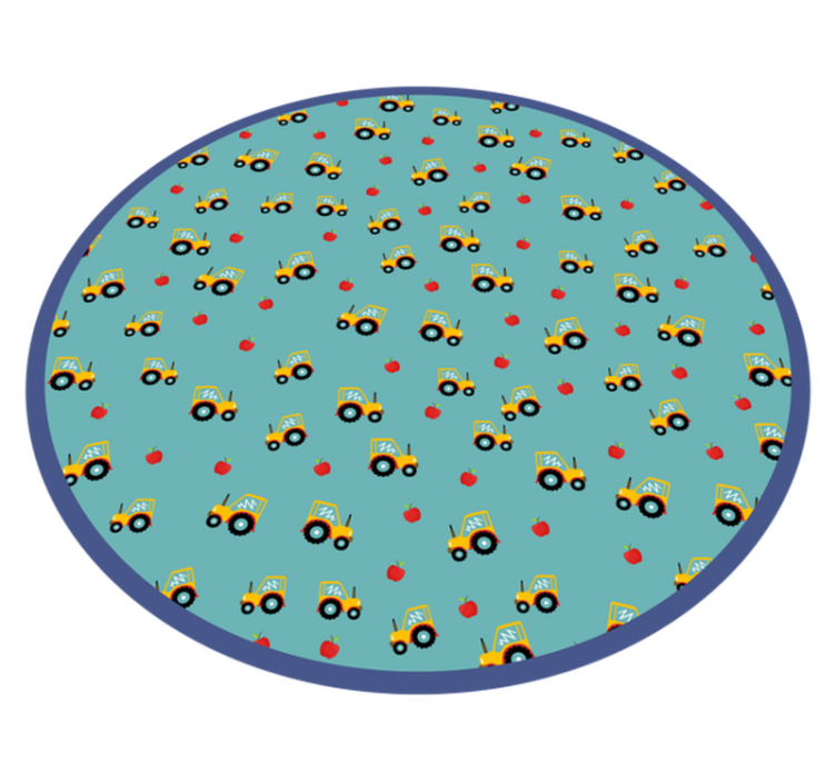 Traktor a jablká. Detský vinylový koberec - Tenstickers