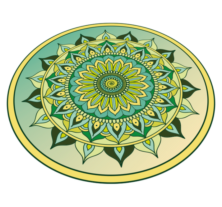 Mandala zelený ombre mandala vinylový koberec - Tenstickers