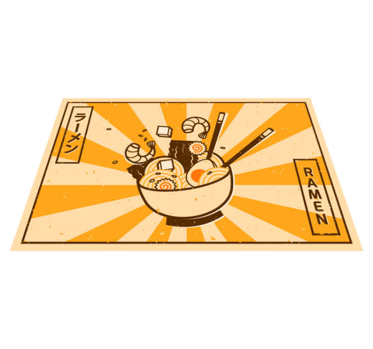 vinylový koberec do kuchyne ramen ilustrácie - Tenstickers