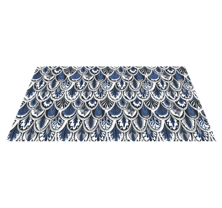 vinylový koberec kachličky vzor pávieho chvosta - Tenstickers