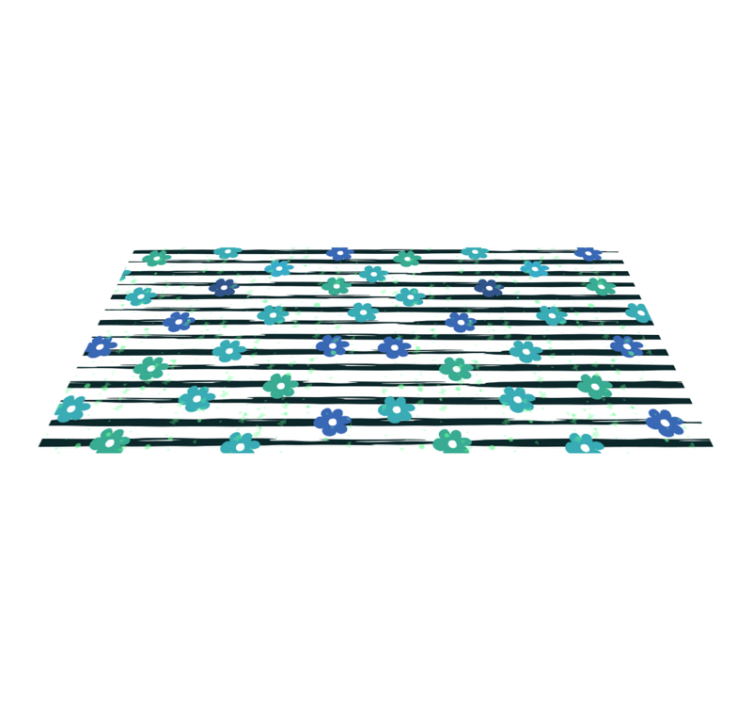 Pekne kvetovaný pruhovaný vinylový koberec - Tenstickers