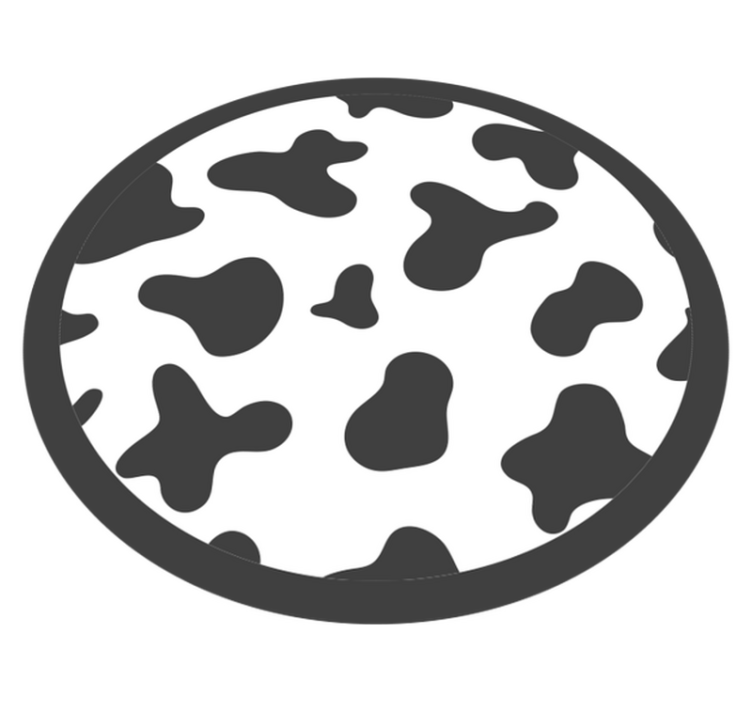 vinylový koberec zvierací vzor kruhový motív z hovädzej kože - Tenstickers