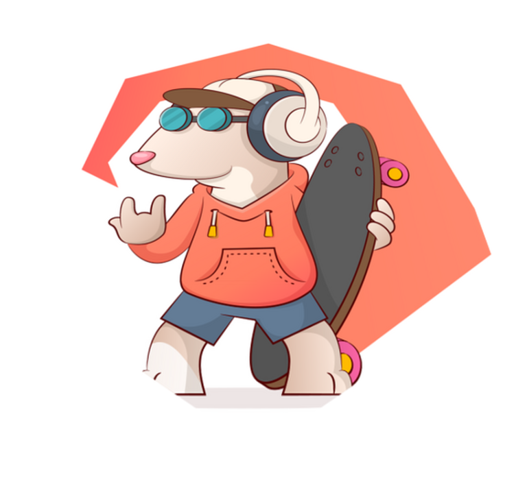 rôzne vinylové koberce pre deti ilustrácie myši korčuliarov - Tenstickers