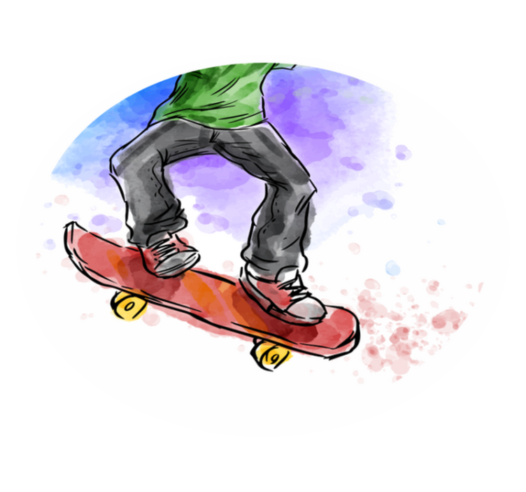 rôzne vinylové koberce pre deti skateboard ilustrácie - Tenstickers
