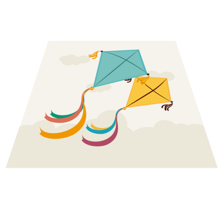 detský vinylový koberec ilustrácie lietania drakov - Tenstickers