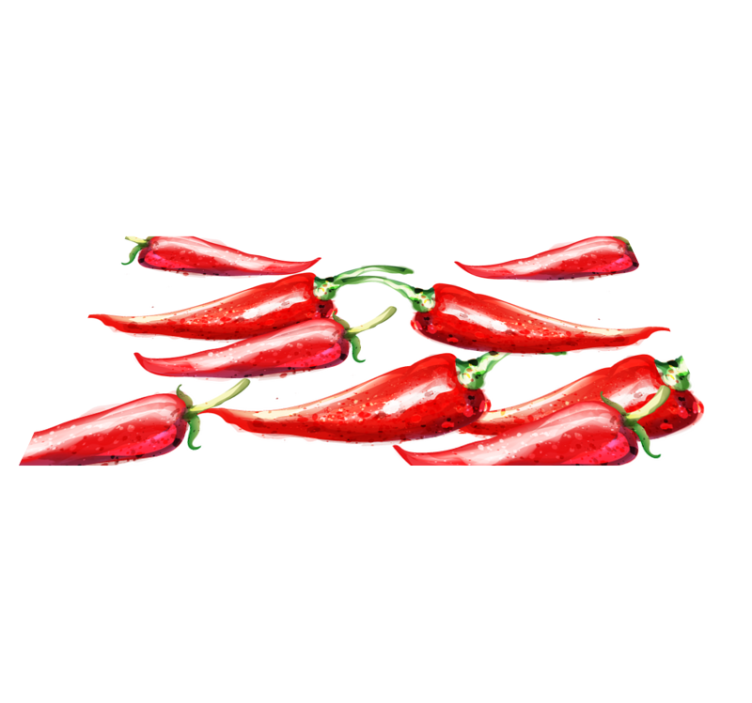 Kuchynský vinylový koberec červené chilli papričky - Tenstickers