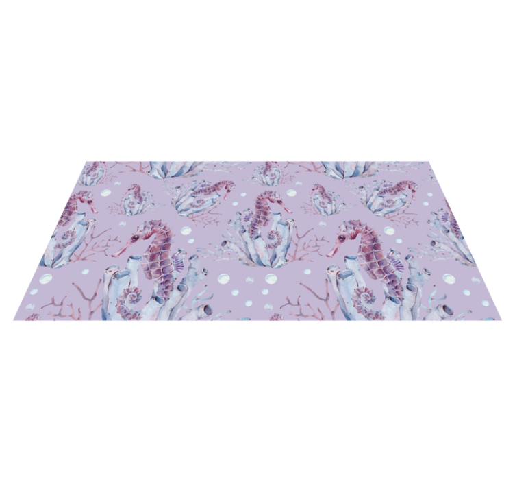 vinylový koberec do kúpelne morský koník koralový dizajn - Tenstickers