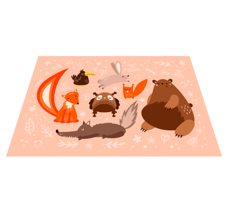 Detské zvieratá detský vinylový koberec - Tenstickers