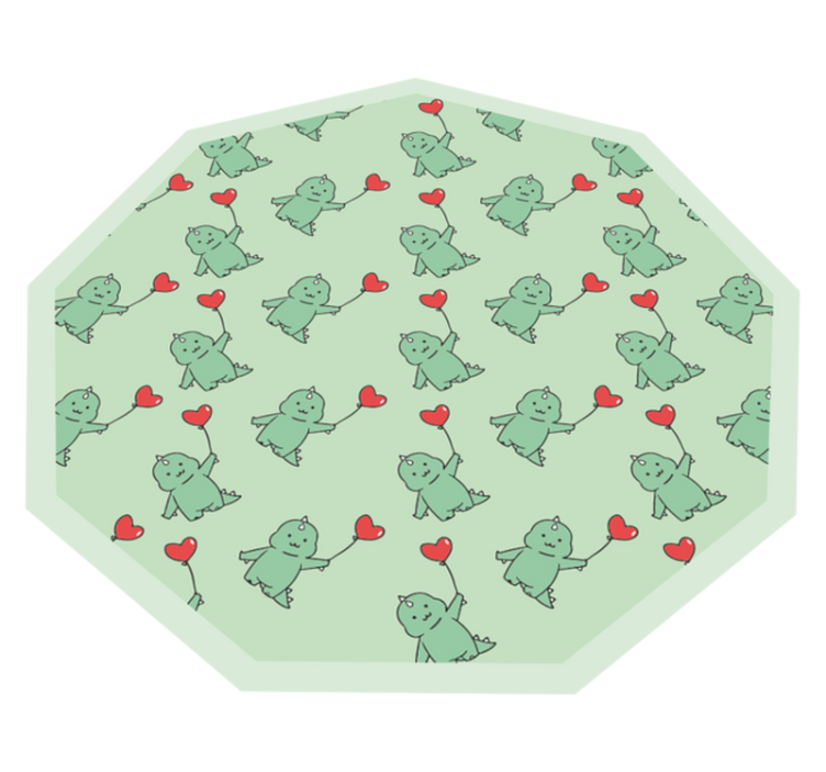 Dinosaurus karikatúra drží balón vinylový koberec - Tenstickers