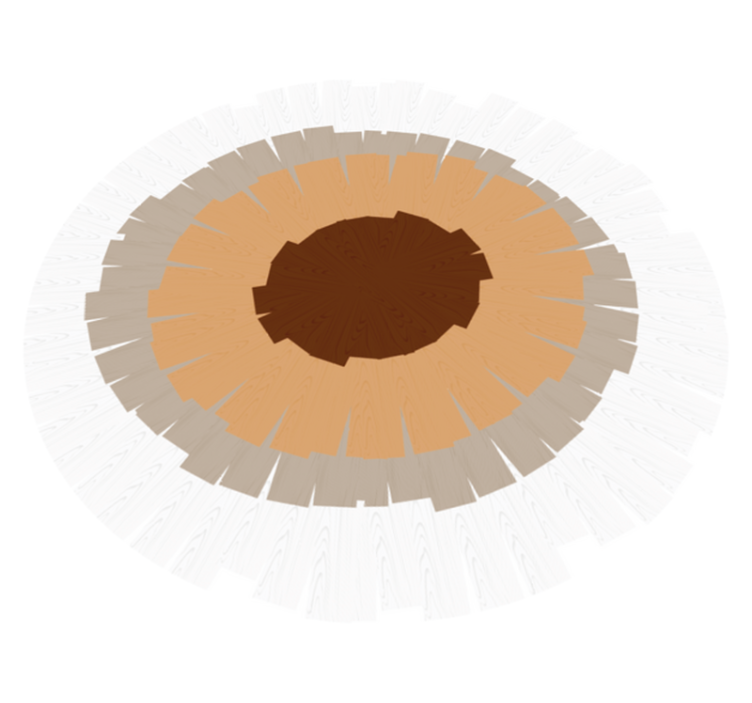 vinylový koberec drevo kruhový dizajn kmeňa - Tenstickers