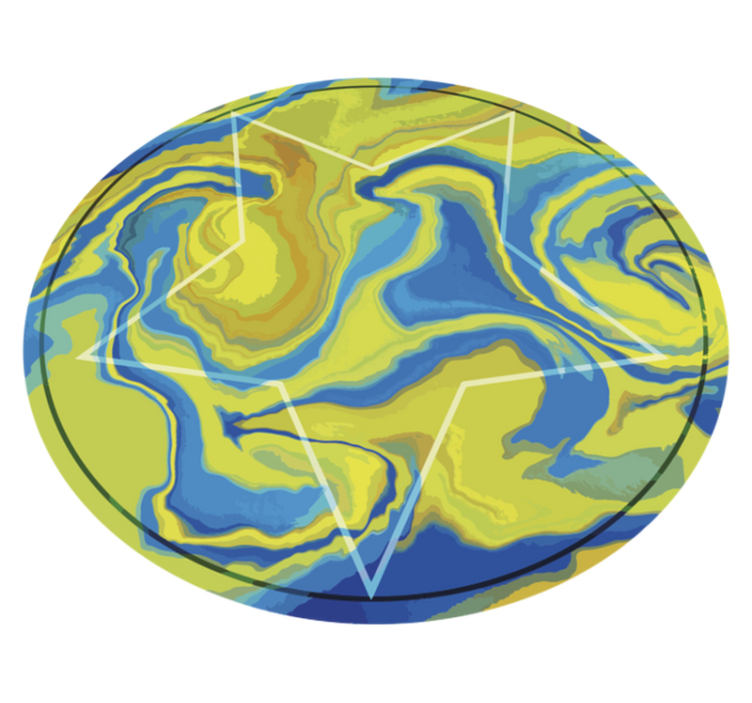 rôzne vzorované vinylové koberce modrá a žltá hviezda - Tenstickers