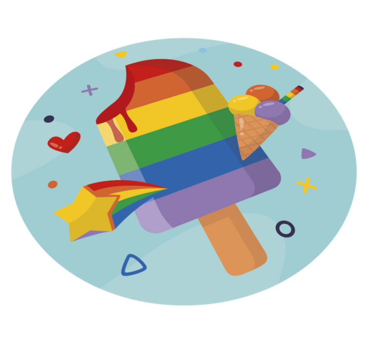 rôzne vinylové koberce pre deti farebná zmrzlina - Tenstickers