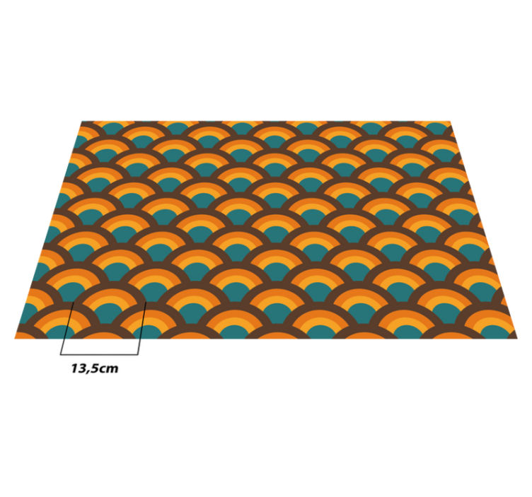 vinylový koberec do obývačky retro krivkový vzor - Tenstickers