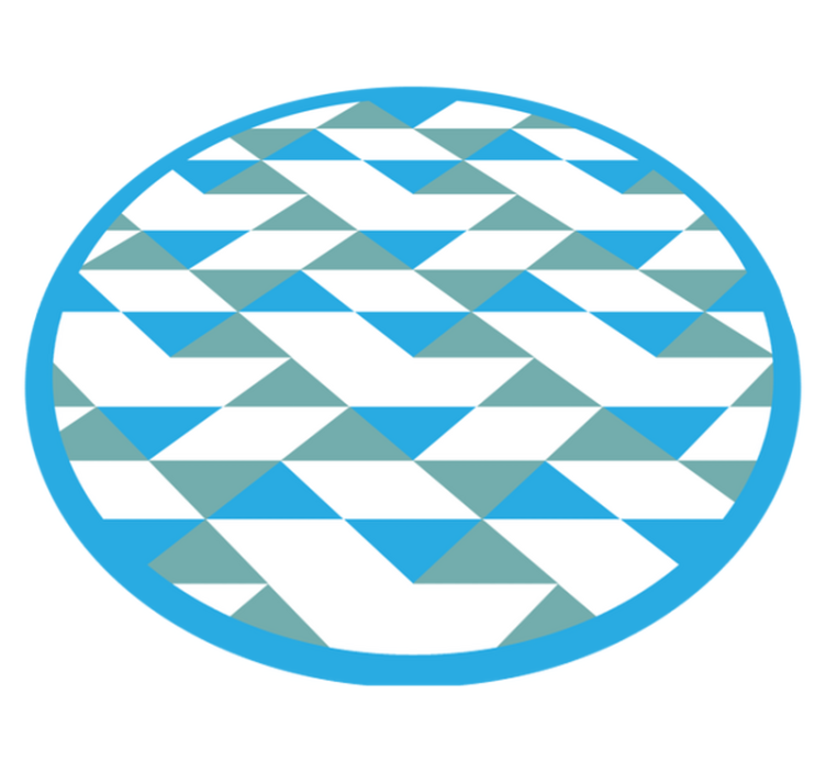 vinylový koberec s geometrickýmy tvarmi modré a zelené prvky - Tenstickers