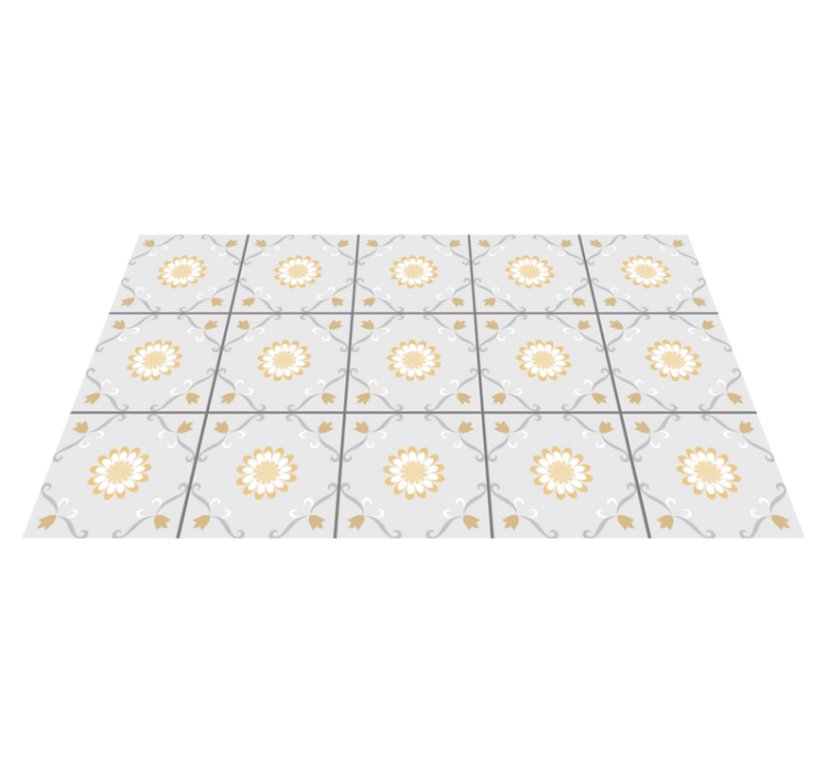 Kuchynská sivá a žltá dlažba kuchynská podlaha - Tenstickers