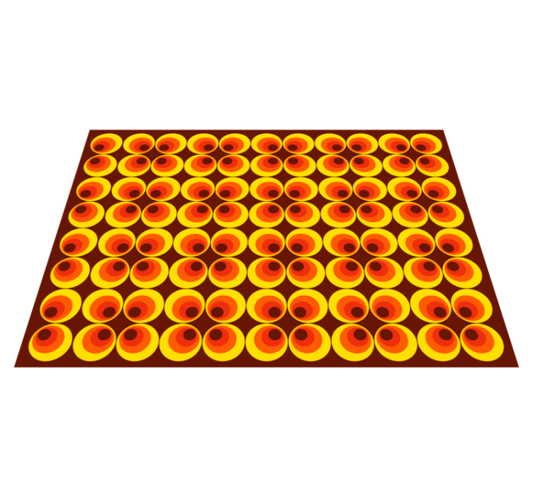 Vintage koberec zo 70. Rokov s oranžovými kruhmi - Tenstickers