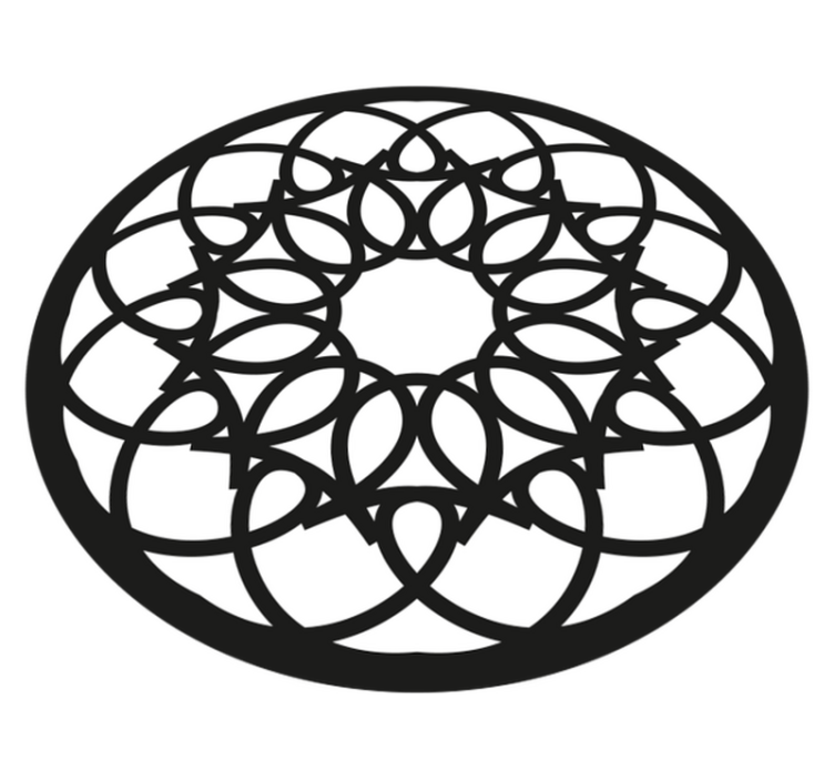 vinylový koberec mandala zložitý čierny vzor - Tenstickers