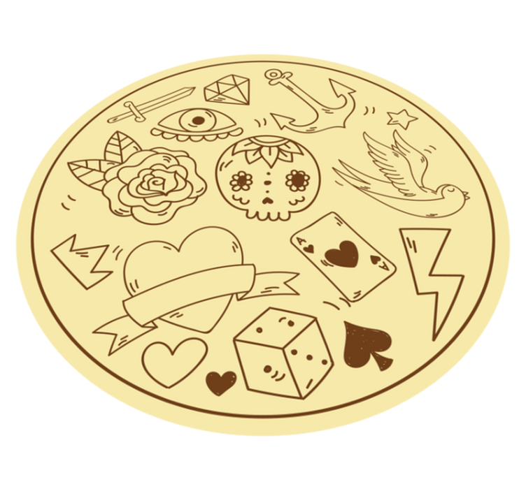 vinylový koberec pre mládež tetovacie symboly - Tenstickers